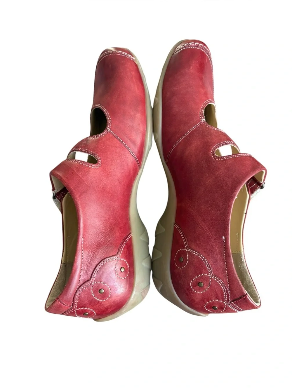 Durea Red  Leather Mary Jane Comfort Shoes Women's Size US7.5/ UK5.5